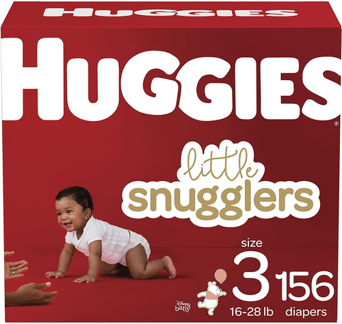 Huggies Little Snugglers Baby Diapers, Size 3, 156 Ct, One Month Supply