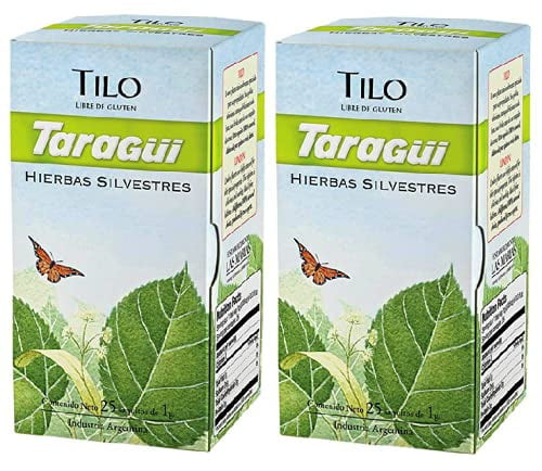 Taragui Te De Tilo 25 Saquitos - 25 Gr. Libre De Gluten | Linden Tea 25 Bags - 2 Pack. Gluten Free.