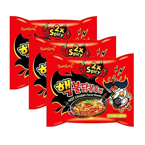 [ 3 Packs ] Samyang 2x Extra Spicy Hot Chicken Flavor Ramen Korean Spicy Noodle (140g Each)