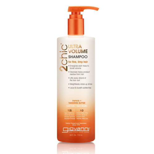 Giovanni 2chic Ultra Volume Shampoo 24 Oz For Fine Hair Tangerine, Papaya Butter