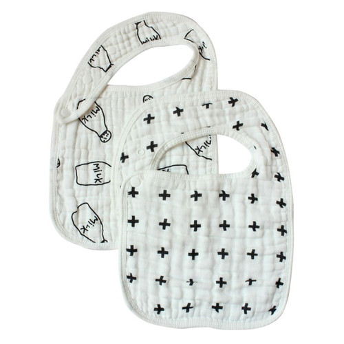 2pcs Baby Infant Girl Boy Cotton Bibs, Feeding Baby Bibinfant Baby 8 Layers Cotton Bibs Towels Burp Clothes Cartoon Pattern Buttons Design,33*23cm,a2