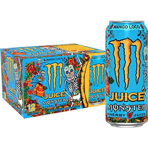 Monster Energy Juice Monster Mango Loco, Energy + Juice, Energy Drink, 16 Ounce (pack Of 12)