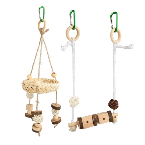 Swing Hanging Toy, Bite Resistance Bird Corn Husk Swing Toy Safe  For Budgerigars For Finch