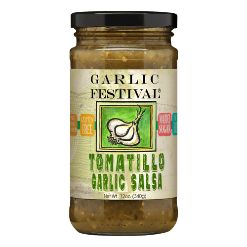 Garlic Festival Tomatillo Garlic Salsa Net Wt. 12 Oz.