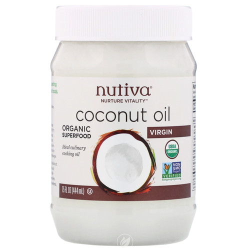 Nutiva, Organic Coconut Oil, Virgin, 15 Fl Oz (444 Ml), Pack Of 2