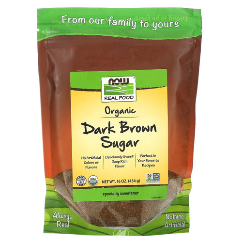 Now Org Dark Brown Sugar 1 Lb