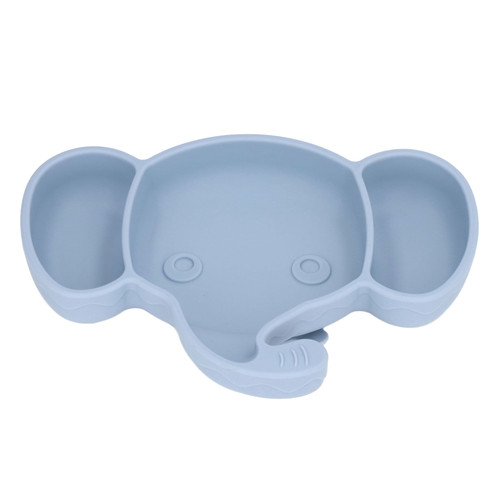 Baby Suction Plate, Cute Baby Suction Silicone Material  For Home Blue