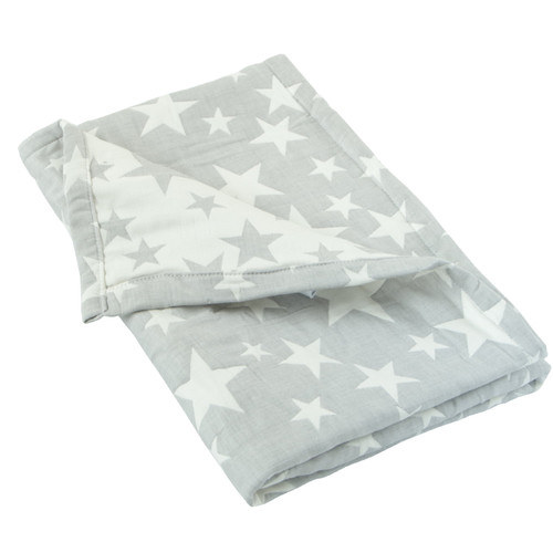 Ntbay 3 Layer Toddler Blanket, Muslin Cotton Jacquard Bed Blankets, Lightweight Thermal Baby Blanket, Super Soft And Warm Crib Blanket For All Seasons, Decoration Gift, 30"x40", Gray Star