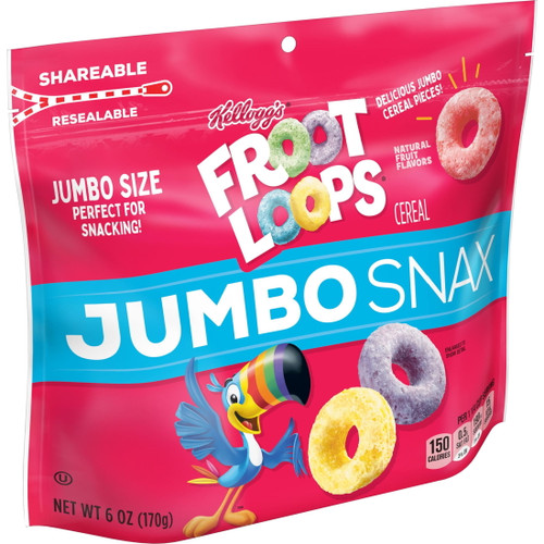 Kellogg's Froot Loops Jumbo Snax Cereal Snacks, Original, 6 Oz