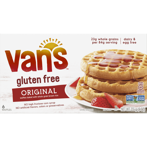 Van's Simply Delicious Totally Original Gluten Free Waffles, 6 Count, 9 Oz