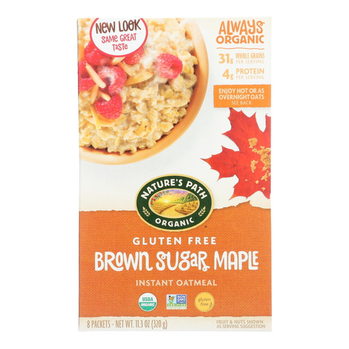 Nature's Path Organic Gluten Free Hot Oatmeal Brown Sugar Maple With Ancient Grains 8 Packets Pack Of 2
