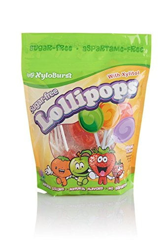 Xyloburst, Sugarfree Lollipops, Assorted Fruit, 25 Lollipops Pack Of 4
