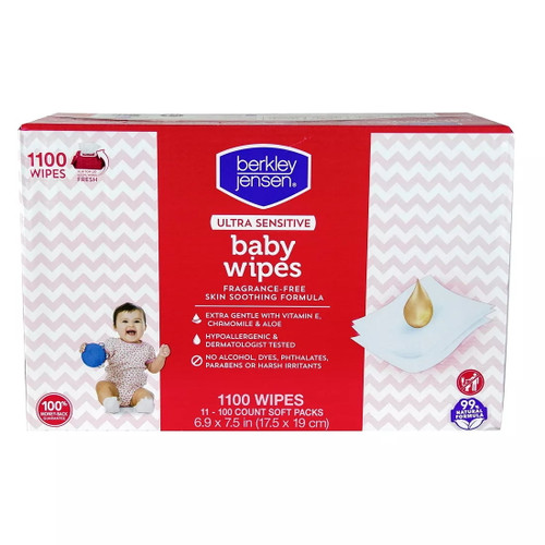 Bj's Ultra Sensitive Baby Wipes, 11 Pk./100 Ct.