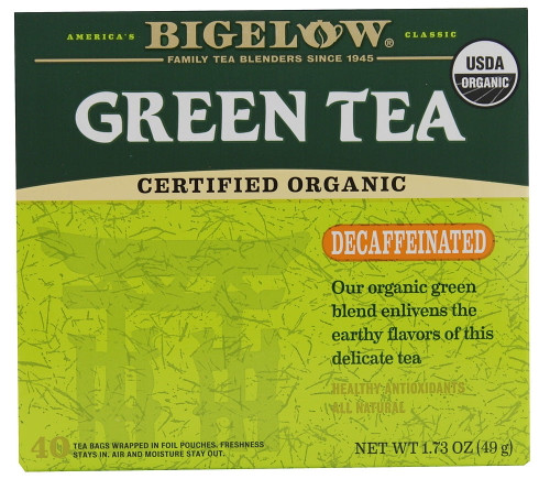 Bigelow Tea Organic Green Tea Decaffeinated -- 40 Tea Bags