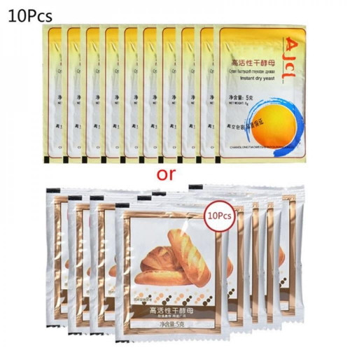 5g * 10 Pack Highly Active Dry Yeast Bread Yeast Active Dry Yeast High Glucose Tolerance Kitchen Baking Supplies