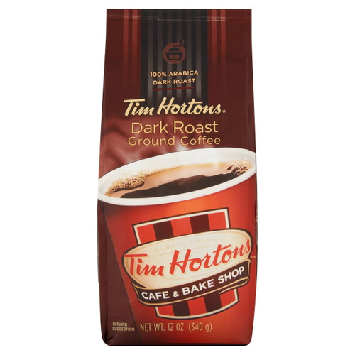Tim Hortons Cafe & Bake Shop Dark Roast Ground Coffee, 12 Oz, 6 Pack