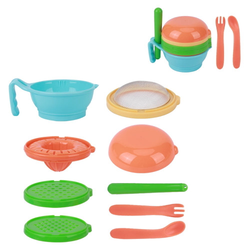 Baby Food Maker, 5.9 X 4.3in Infant Smasher, Portable Infant Newborn Food Masher For Babies Food Blue(9pcs)