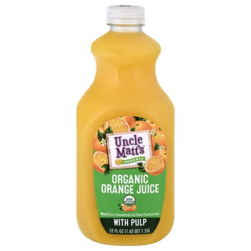 Uncle Matts Pure Organic Orange Juice With Pulp, 52 Fluid Ounce -- 6 Per Case.