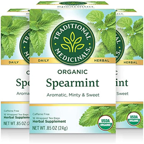 Traditional Medicinals - Organic Spearmint Herbal Tea (3 Pack) - 48 Tea Bags Total