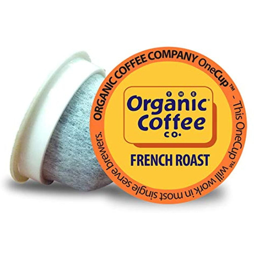 Organic Coffee Co. Onecup French Roast 12 Ct Dark Roast Compostable Coffee Pods, K Cup Compatible Including Keurig 2.0