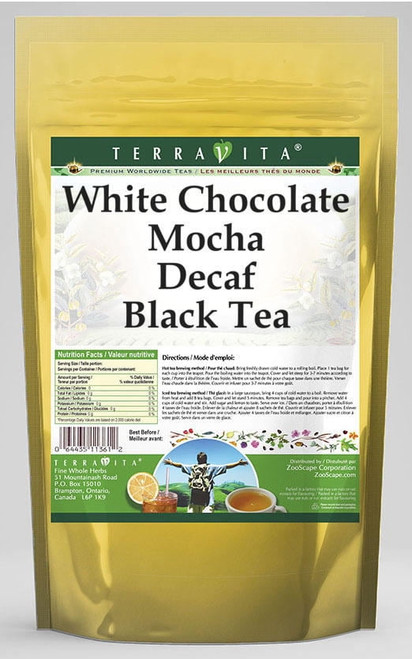 Terravita White Chocolate Mocha Decaf Black Tea, (white Chocolate Mocha Decaf, Black Tea Bags, 25 Tea Bags, 1-pack, Zin: 536168)