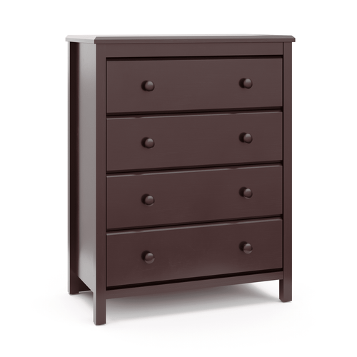 Storkcraft Alpine 4 Drawer Modern Vertical Dresser Espresso
