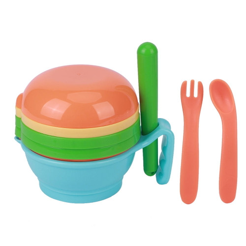 Baby Food Maker, Infant Smasher, 5.9 X 4.3in Pp Food Maker Stacked Storage Hole-shaped Grinding Plate For Food Babies Baby Fruit Feeder Baby Food Maker Blue(9pcs)