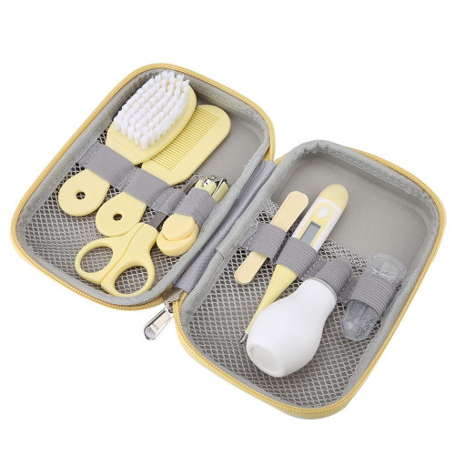 Tebru 8pcs Convenient Daily Baby Nail Clipper Scissors Hair Brush Comb Manicure Care Kit , Baby Manicure Kit, Baby Nail Clipper