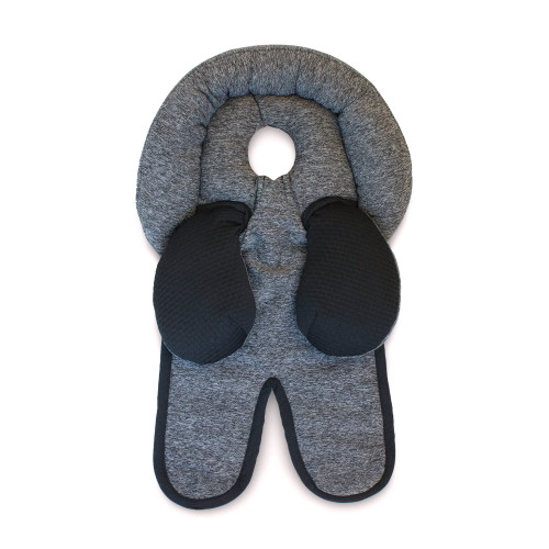 Boppy Head And Neck Support, Charcoal Heathered Reversable Fabric, With Removable Neck Support And Pressure Relieving Cutout, For 3- Or 5-point Harness Systems, For Strollers And Swings, 0+ Months