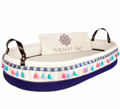 Miracle Sky Baby Changing Basket - Baby Moses Basket, Cotton Rope With Thick Foam Pad & Waterproof Cotton Cover