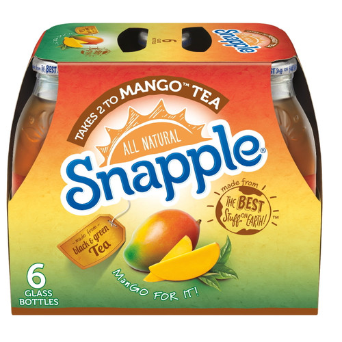 Snapple All Natural Takes 2 To Mango Tea, 16 Fl. Oz., 6 Count