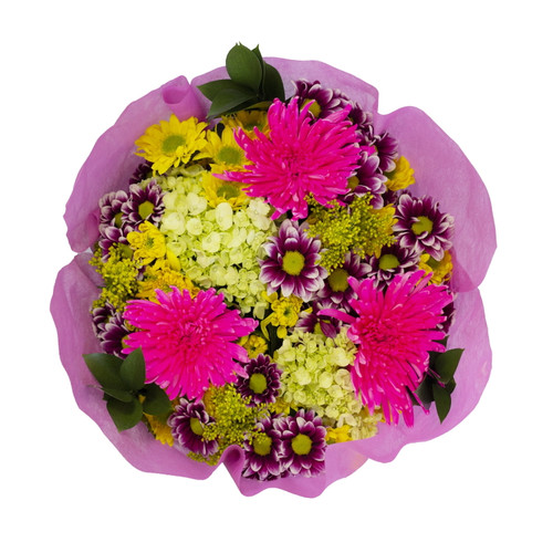 Princess Bouquet - Pink, Green, Purple, Yellow - Fresh Cut Flowers - 24 Stems