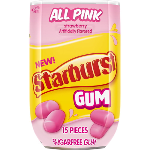 Starburst All Pink Strawberry Sugar Free Gum - 1.11 Oz/15 Piece Pack