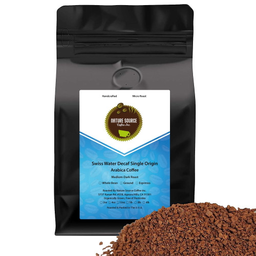 Swiss Water Decaf - Single Origin Arabica Coffee, Ground, Medium Roast, 12oz (2 Pack)