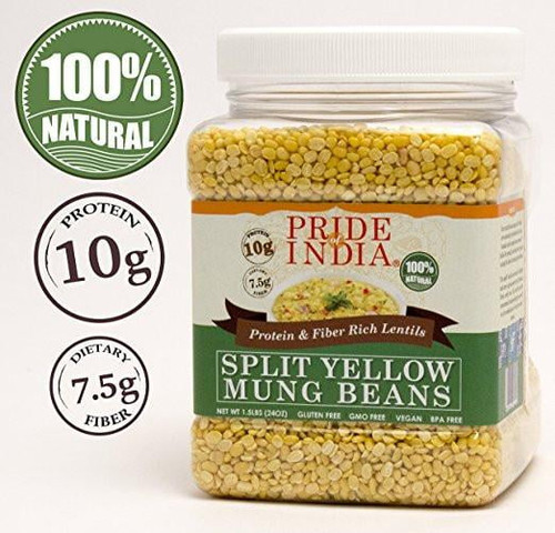 Pride Of India Split Yellow Mung Beans 3.30 Lbs 1496.85 Gms