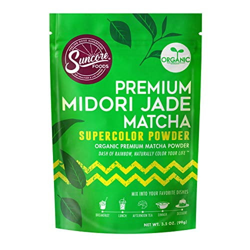 Suncore Foods - Organic Premium Midori Jade Matcha Supercolor Powder, 3.5oz - Natural Matcha Green Tea Food Coloring Powder, Plant Based, Vegan, Gluten Free, Non-gmo