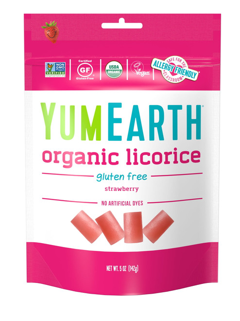 Yumearth Organic Candy - Vegan & Gluten Free Licorice, Strawberry, 5 Oz
