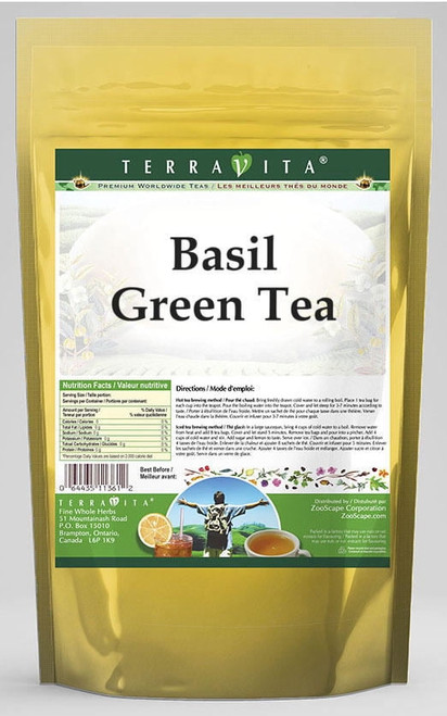 Terravita Basil Green Tea, (basil, Green Tea Bags, 25 Tea Bags, 1-pack, Zin: 533771)