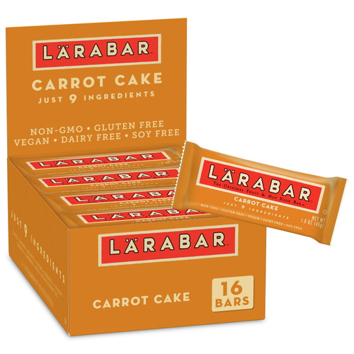 Larabar Carrot Cake, Gluten Free Vegan Fruit & Nut Bars, 16 Ct