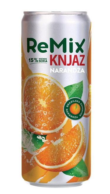 Knjaz Milos Remix Orange Soft Drink, .33l Can