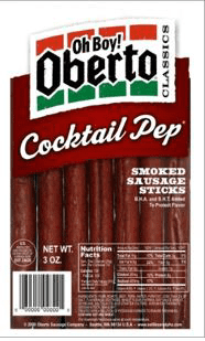 Oberto Cocktail Pep Smoked Sausage Sticks - 3oz
