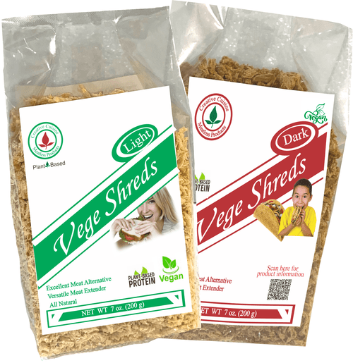 Vege Shreds Mixed Light & Dark, Veggie Meat, Shredded Beef, Shredded Chicken, 2 - 7 Oz. Bags, Free Shipping