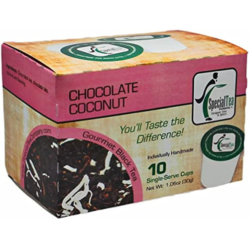 Special Tea Company Chocolate Coconut Black Tea Single Serve Cups (pack Of 10)