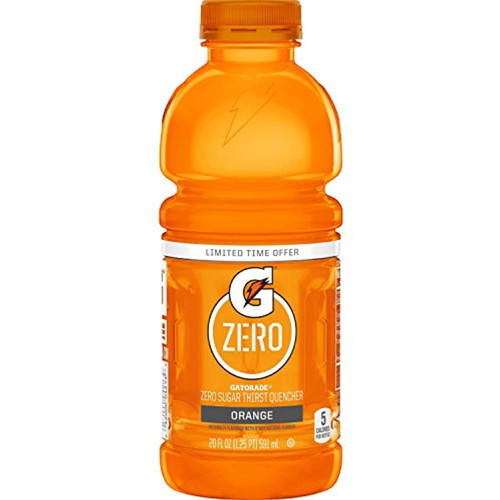 Gatorade Zero, Orange, 20 Oz 12 Pk