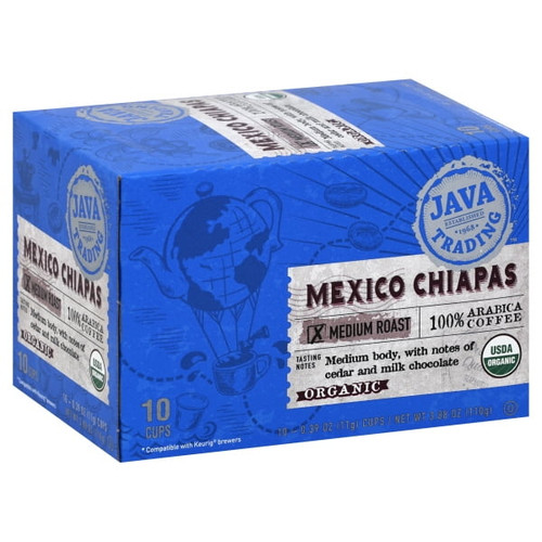 Java Trading Organic Mexico Chiapas Medium Roast Keurig Coffee Pods, 10 Ct