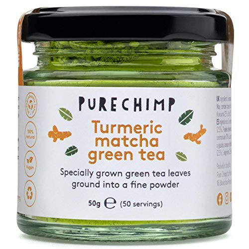 Purechimp Matcha Green Tea Powder - 1.75 Ounces (50g) Of Ceremonial Grade Matcha For Baking, Lattes And Smoothies - Turmeric