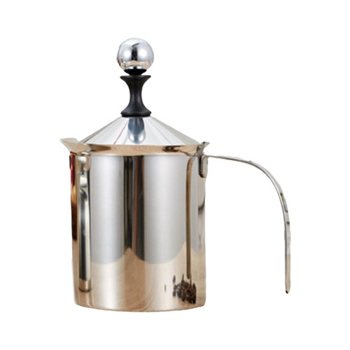 Stainless Pump Manual Milk Frother Coffee Creamer For Cappuccino .5x10.5x20cm