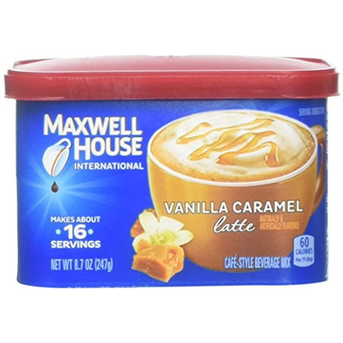Maxwell House International Cafe Vanilla Caramel Latte Beverage Mix, 8.7 Ounce, Pack Of 8