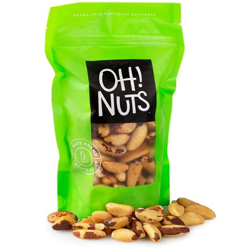 Oh! Nuts Unshelled Raw Brazil Nuts Gluten Free Keto Diet Healthy Snacks, 1-lb Bag
