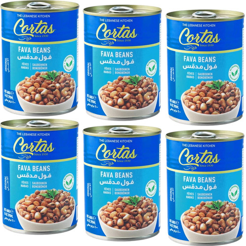 Cortas - Fava Beans 14oz (6 Pack), Rte Cooked Foul Medammas (original)